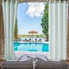 50 x 120 inch top and bottom with grommets Window Curtain Panel, Creamy-White,1 panel