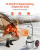 Propane Tank Top Heater with Portable Trolley, 15000 BTU Rapid Heating 180-Degree Infrared Radiant Tank Top Gas Heater for 20-40lb Propane Tanks
