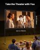 Projector Screen with Stand, 80 Inch 160Â° Wide Angle Indoor Outdoor Projection Screen