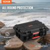 VEVOR Weatherproof Hard Case, Heavy Duty Protective Dry Box Case with Pre-cut Foam, and Retractable Pull Handles for Travel, Hunting, Military