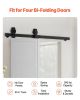 Bi-Folding Sliding Barn Door Hardware Track Kit, 40" Top Mount Track Kit, Slide Smoothly & Quietly, Heavy Duty, Easy to Install