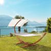 Arc Hammock 2-Person Outdoor with Canopy Stand, Extra Wide Backyard Swing Chair, Relaxing