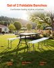 VEVOR Plastic Folding Bench, 6 ft Portable Bench for Indoor/Outdoor Picnic Party Patio Camping Dining
