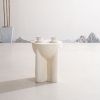 15" White Magnesium Oxide Outdoor Side Table
