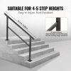 VEVOR Outdoor Handrail 165LBS Load Handrail Outdoor Stairs Aluminum Stair Handrail 60 x 35" Outdoor Stair Railing Transitional Range from 0 to 30° Sta