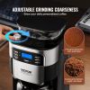 VEVOR Coffee Maker with Grinder, 8 Cup Coffee Machine, Grind and Brew Coffee Maker with 3 Brew Strength Control, 24-Hour Timer for Auto Brew