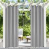 50" x 120" Outdoor Waterproof Grommets Window Curtains for Front Porch ,Gray
