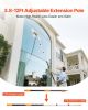 Telescopic Extension Pole, 3.8-12 FT Multi-Purpose Extendable Pole, Sturdy Aluminum Alloy Paint Pole Extension with Flip-Lock Design
