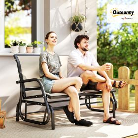 2-Person Outdoor Glider Bench (Option: Beige-1180x555x180 mm)