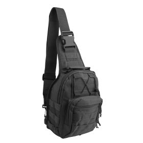 Men Tactical Sling Backpack Sling Chest Bag Crossbody Messenger Shoulder Bag Assault Pack (Option: Black)