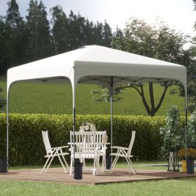 8' x 8' Pop Up Canopy Tent with Wheeled Carry Bag and 4 Sand Bags (Option: White-1275x225x225 mm)