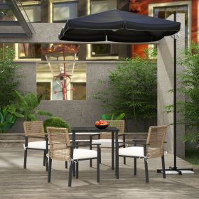 5 Pieces Outdoor Dining Set for 4 (Option: Beige-1100x630x260 mm)