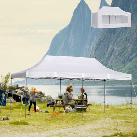 10' x 20' Pop Up Canopy Tent with Sidewalls & Doors (Option: White-1740x410x290 mm)