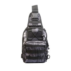 Men Tactical Sling Backpack Sling Chest Bag Crossbody Messenger Shoulder Bag Assault Pack (Option: BlackPG)