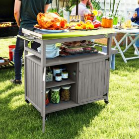 Outdoor Grill Cart with Stainless Top (Option: Gray-980x550x230 mm)
