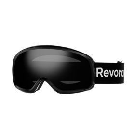 Fire N2 Ski Goggles with Italy Anti-Fog Lens, OTG, Full REVO Vacuum Coating (Color: Black Strap + Silver Lens)