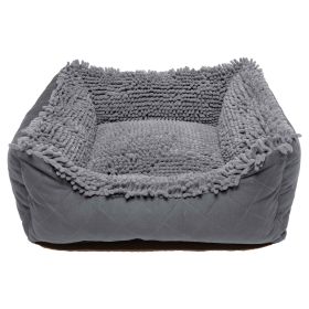 DGS Pet Products Dirty Dog Lounger Bed Small Brown 22" x 20" x 8" (Color: Cool Grey, size: Extra Large)