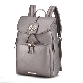 MKF Collection Angela Large Backpack Bag by Mia K (Color: Pewter)