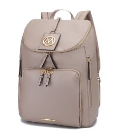 MKF Collection Angela Large Backpack Bag by Mia K (Color: Taupe)