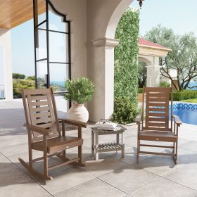 2 Pieces Outdoor Rocking Chairs (Option: Brown-1090x570x220 mm)