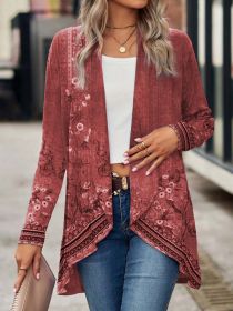 Shawl Small Suit Cardigan Outer Wear Ethnic Style (Option: Red-M)